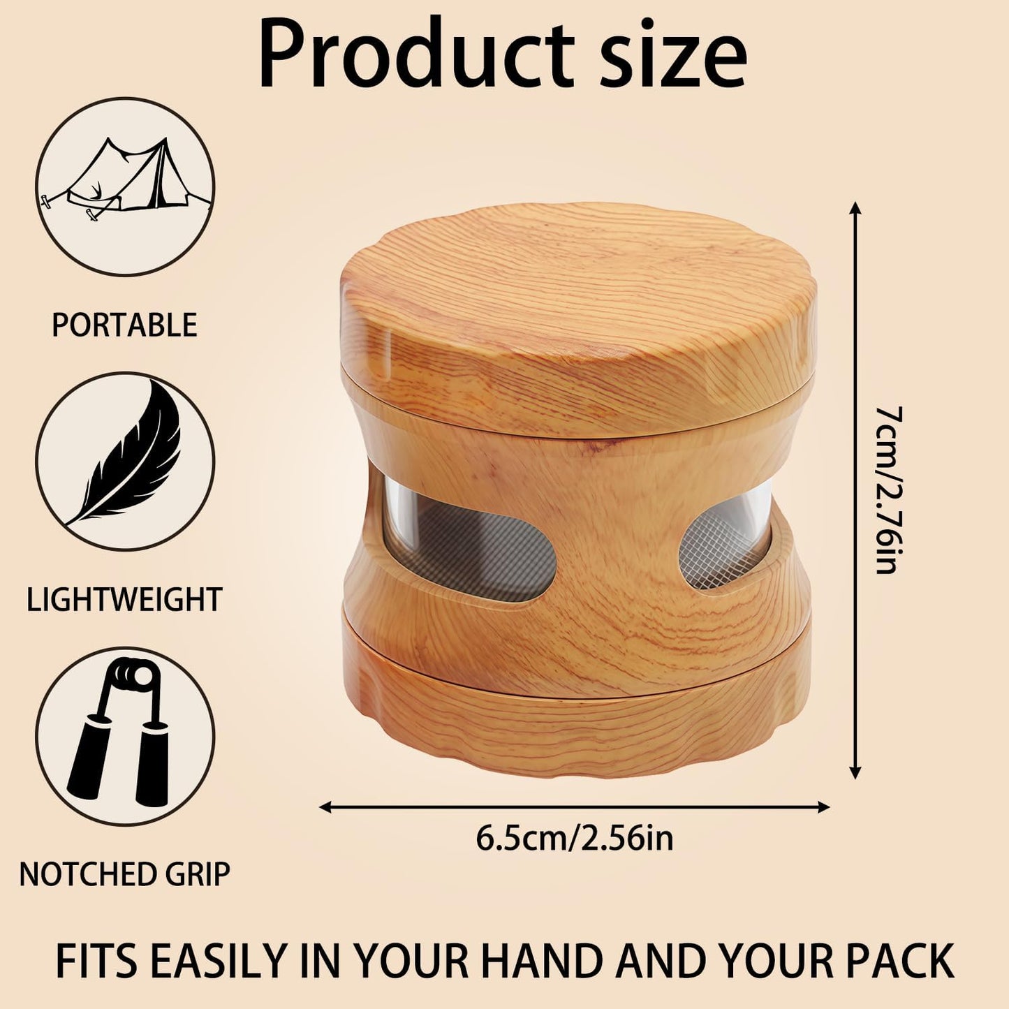 Molinillo especias 4 pzas madera resina tapa magnética