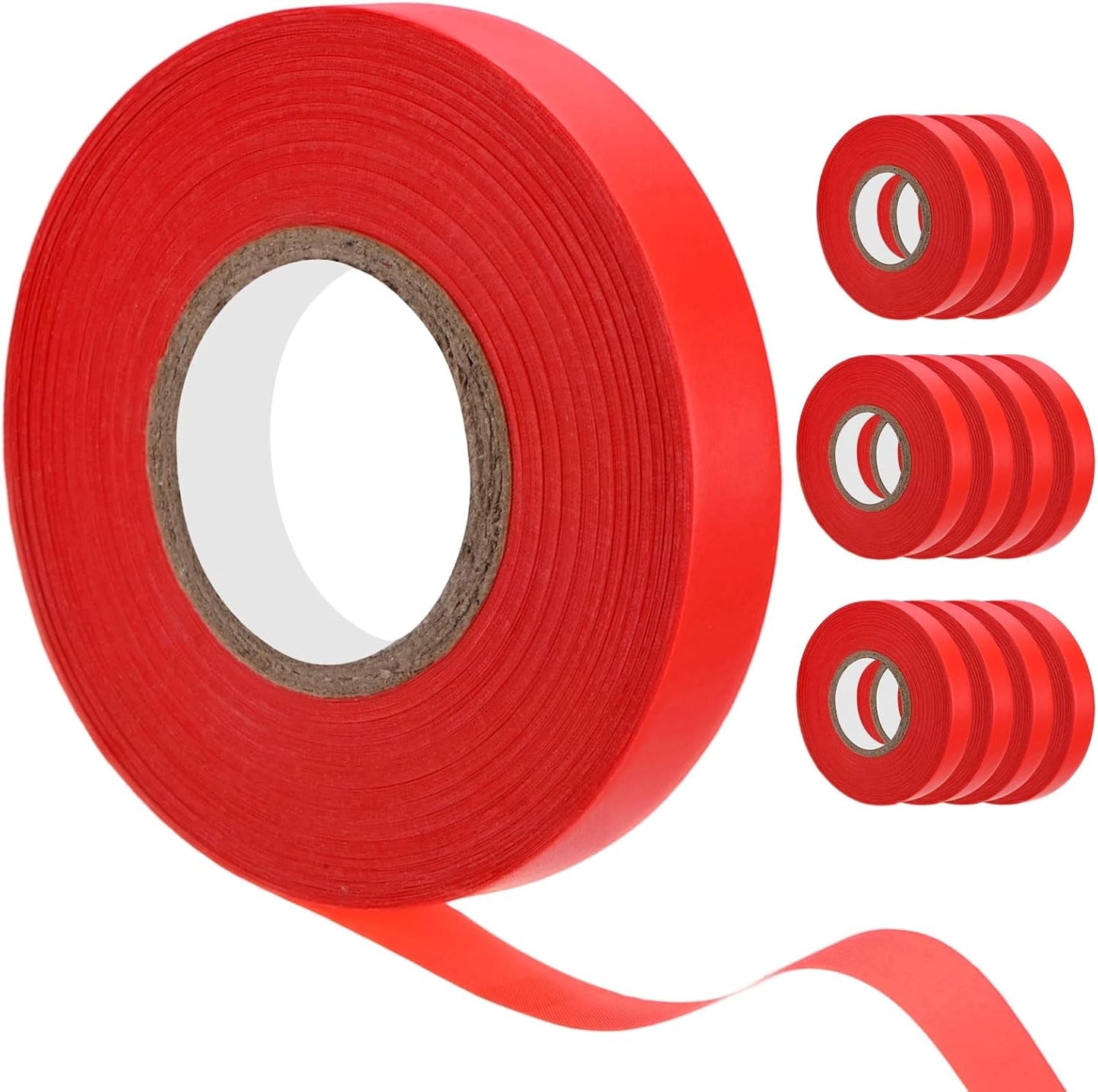 Cinta elástica PVC 2/5pulg x82pies reutilizable para plantas rojo