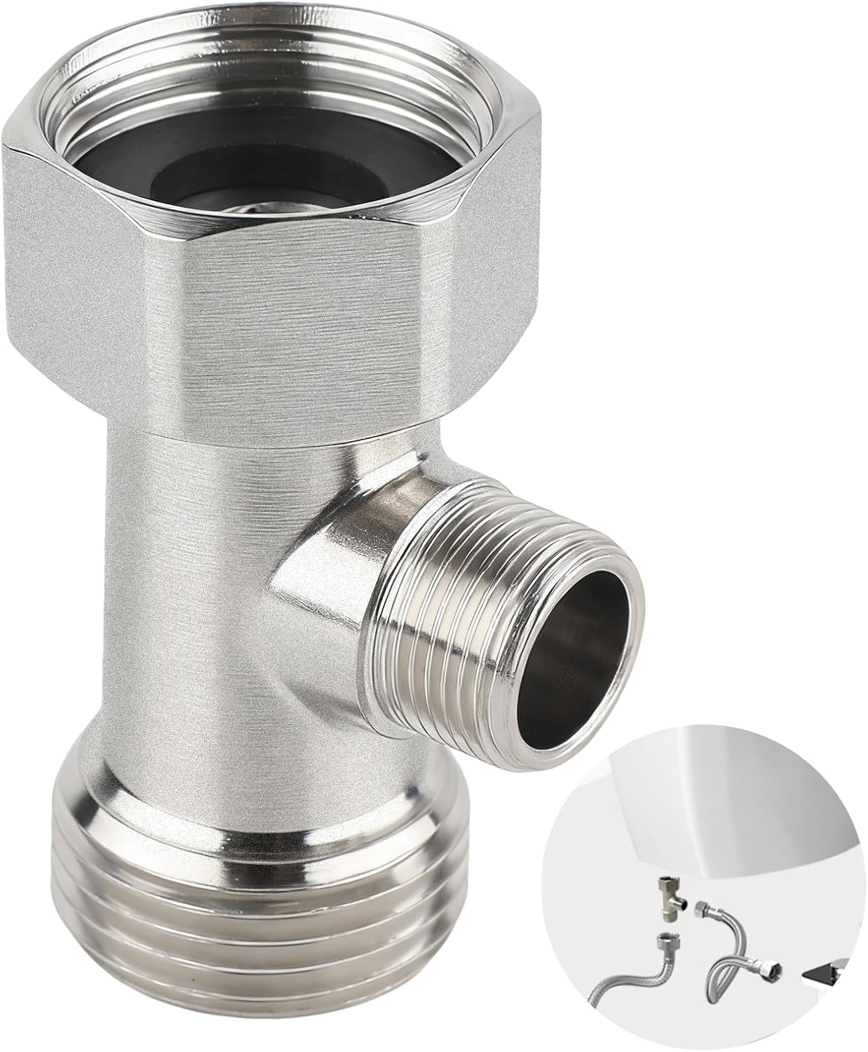 Adaptador T bidé 7/8x7/8x3/8 pulg con junta