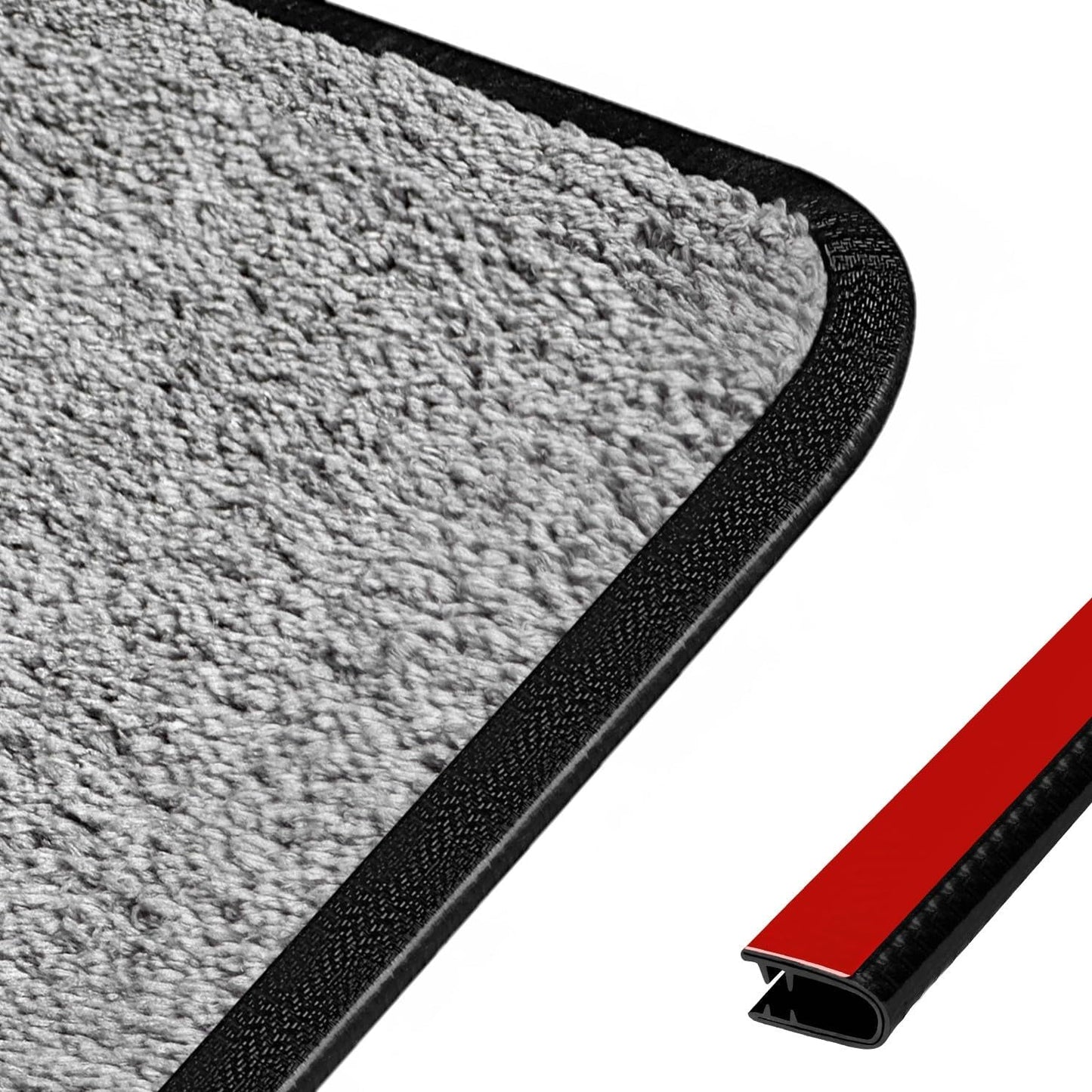 Borde alfombra autoadhesivo PVC negro 40ft
