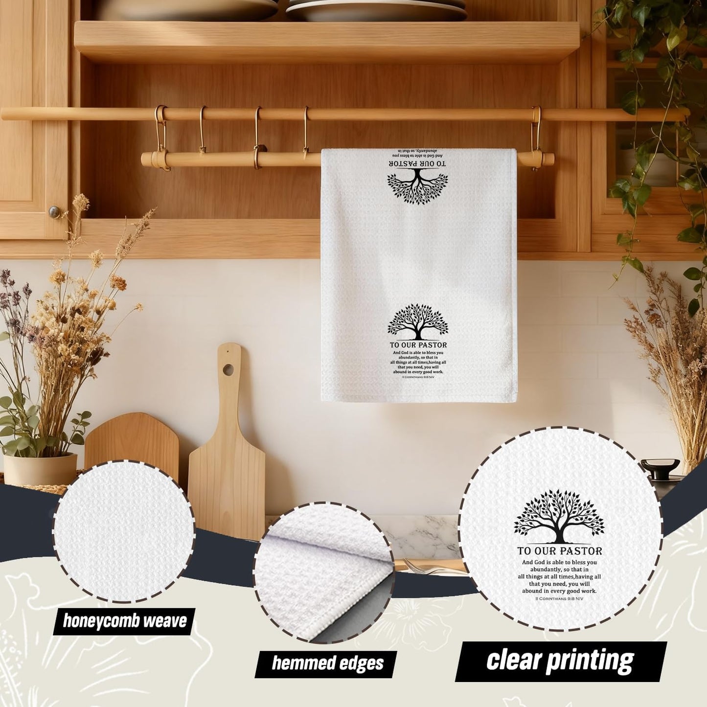 Toallas de cocina cristianas con versículo bíblico para regalo
