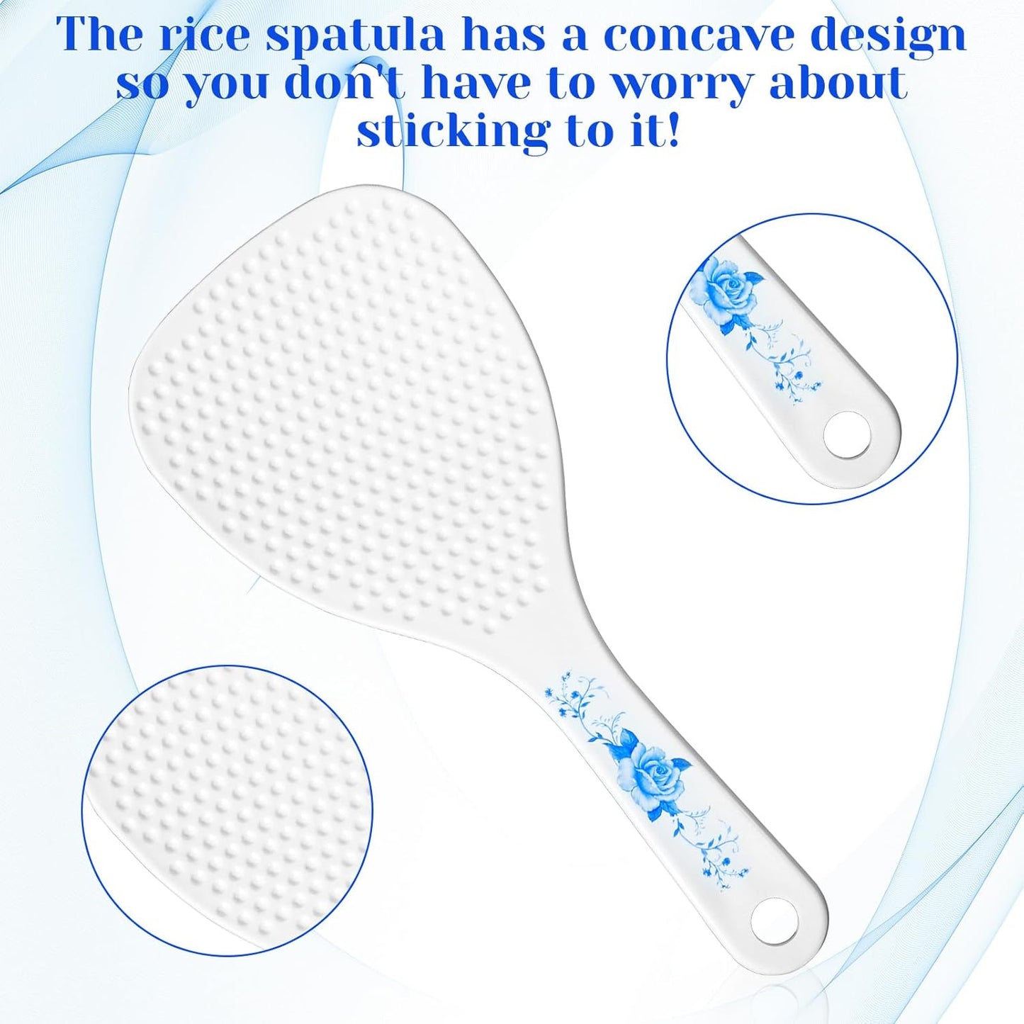 Set 2 cucharas arroz antiadherente blanca PP 7.5pulg