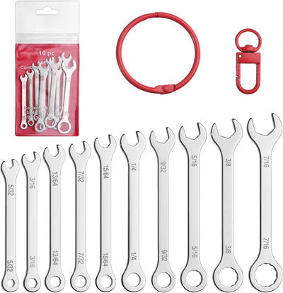 Set 10 Llaves SAE Ultrafinas Acero Inox 5/32-7/16