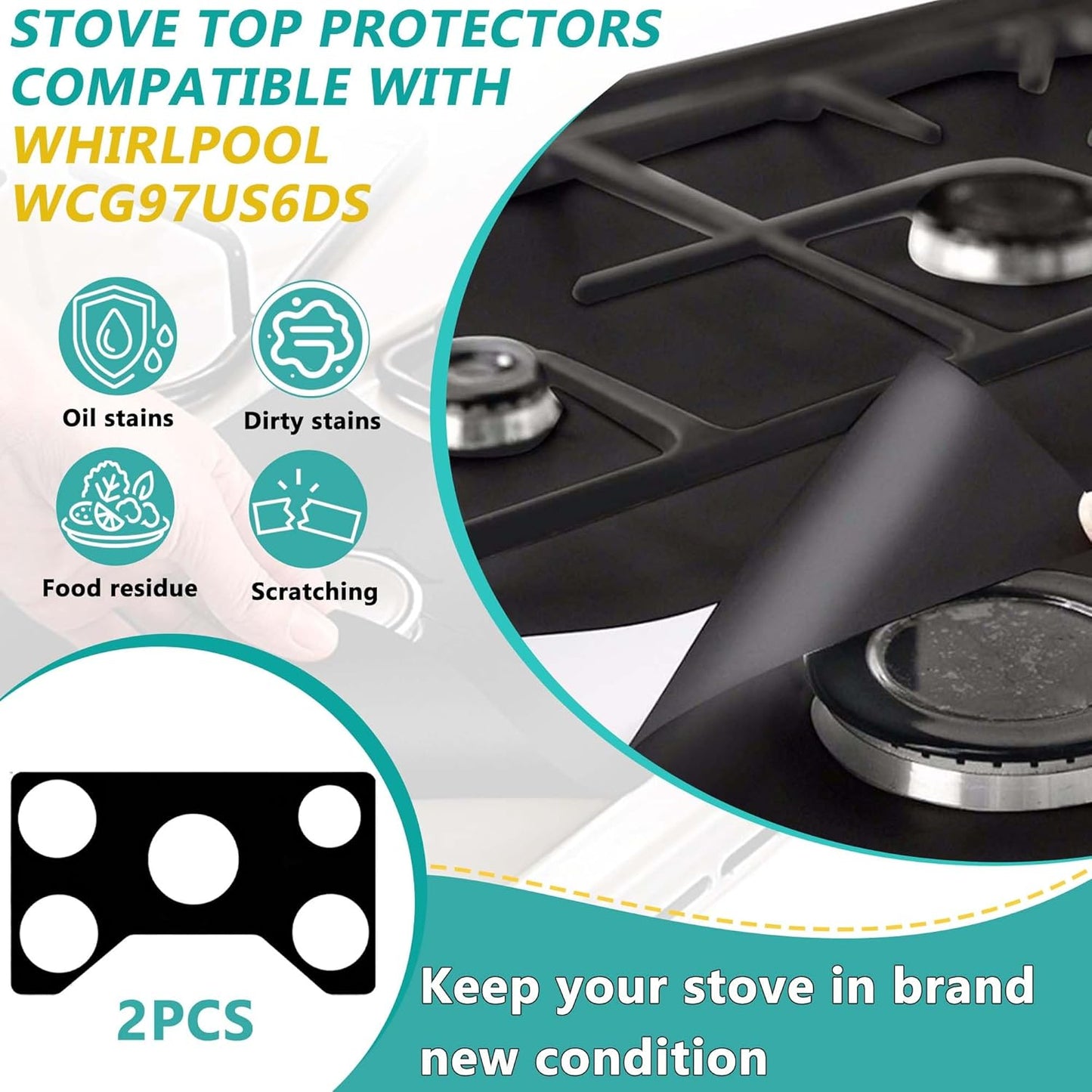 Protector cocina gas 5 quemadores comp Whirlpool