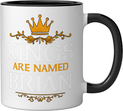 Taza cerámica Kings Are Named Brian negra/blanca