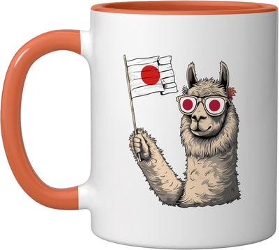 Taza Cerámica Bandera Japón Naranja/Blanco