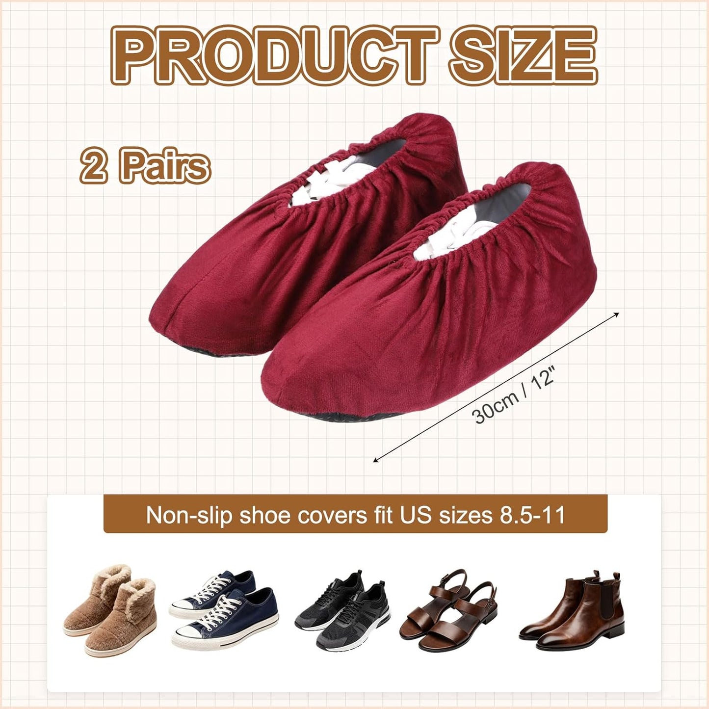 Cubiertas zapatos reutilizables antiderrapantes poliéster