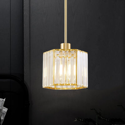 Luces colgantes doradas isla cocina lámpara de cristal pasillo