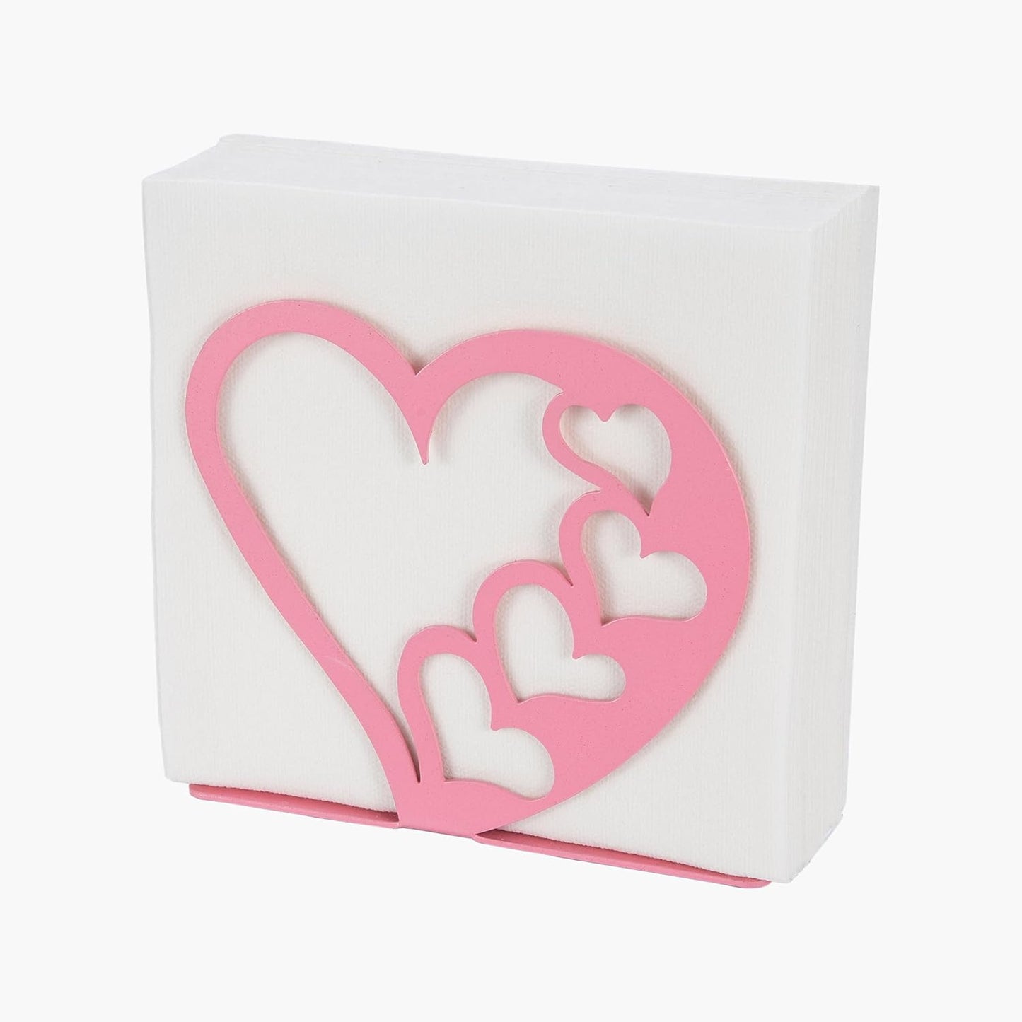 Servilletero corazón rosa metal mesa comedor
