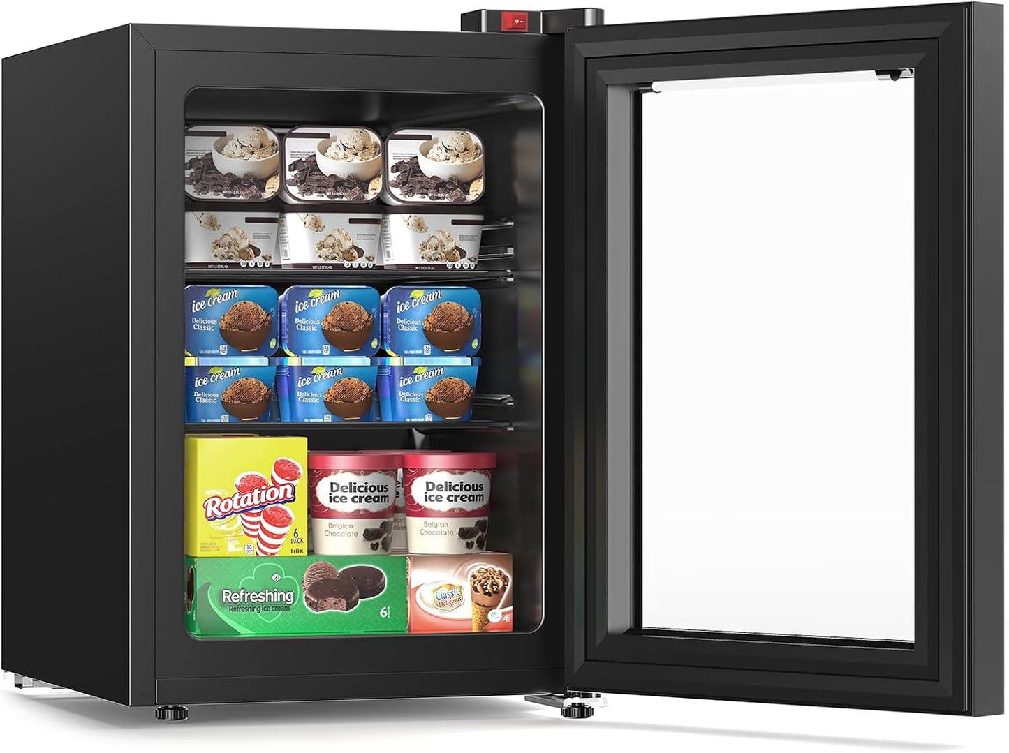 Congelador vertical mini 2.3ft³ silencioso negro