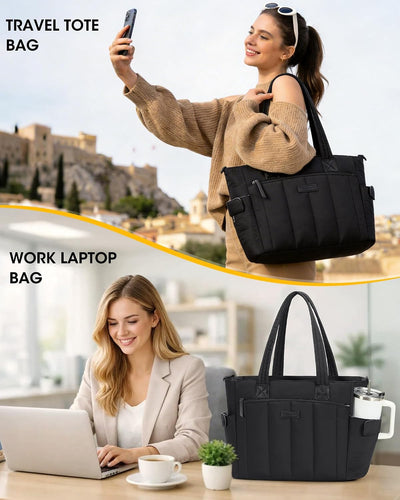 Bolsa acolchada laptop 15.6pulg soporte taza viaje oficina Negro