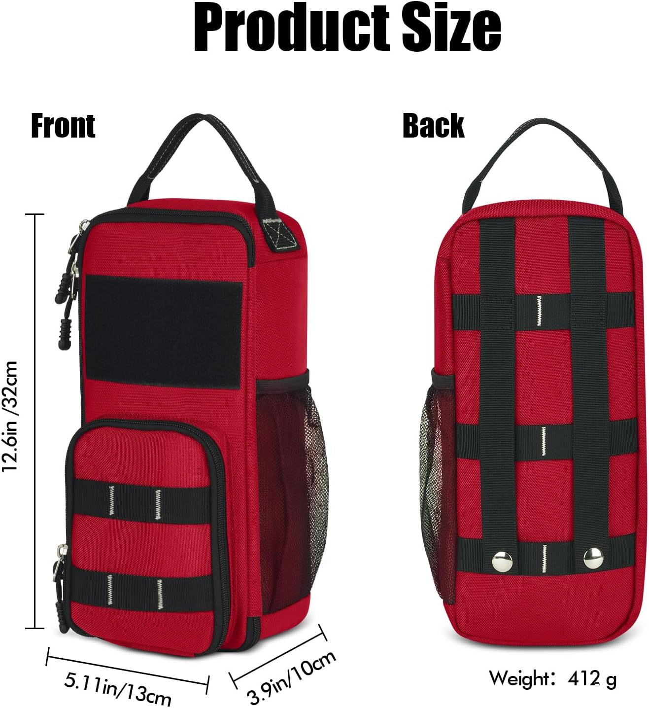 Bolsa herramientas 12.6pulg múltiples bolsillos impermeable rojo