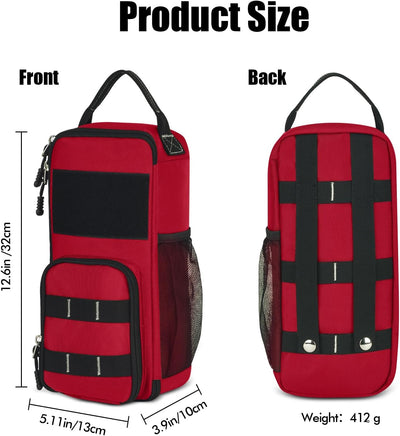 Bolsa herramientas 12.6pulg múltiples bolsillos impermeable rojo