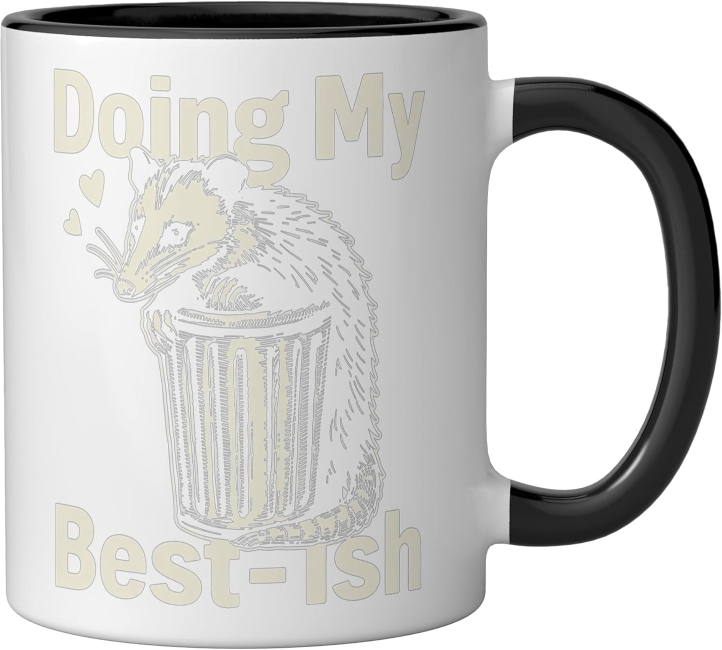 Taza Cerámica Opossum Negro/Blanco
