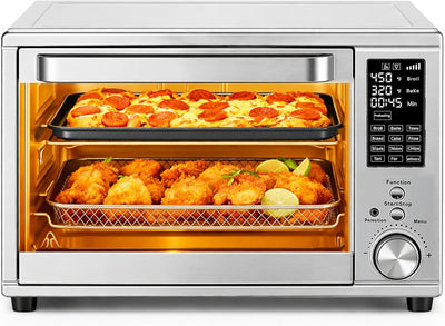 Horno tostador freidora aire 12en1 puerta grande sonda inox