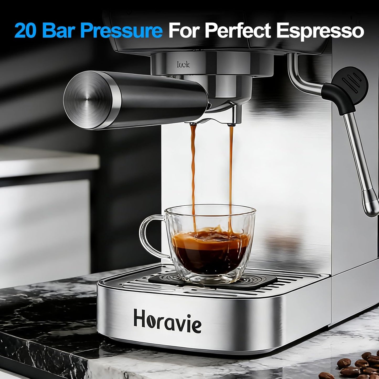 Cafetera Espresso 20 Bar Acero Inox Con Espumador Leche