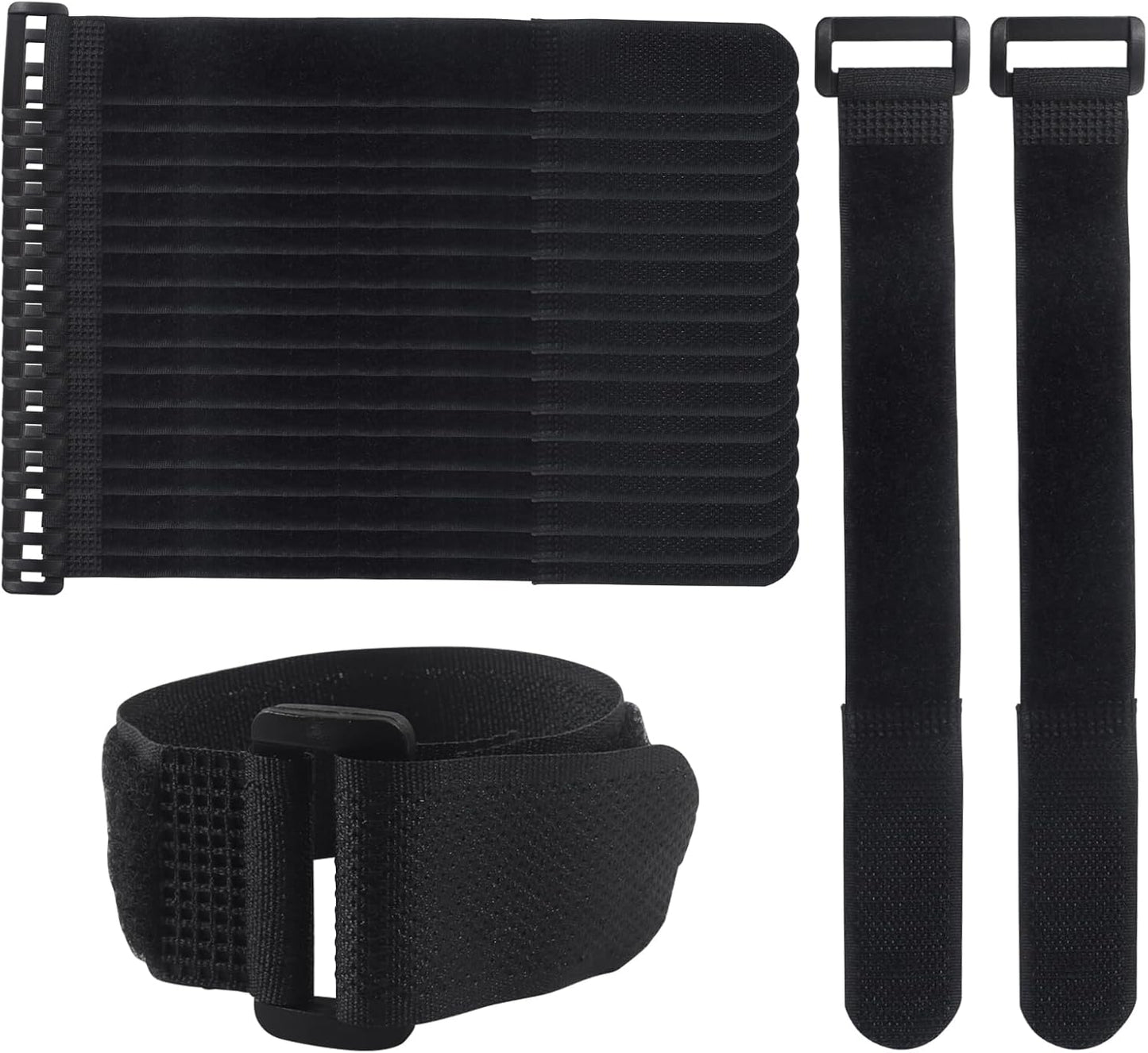 20 Correas Cable Ajustables Hebilla 1x8pulg Reutilizables