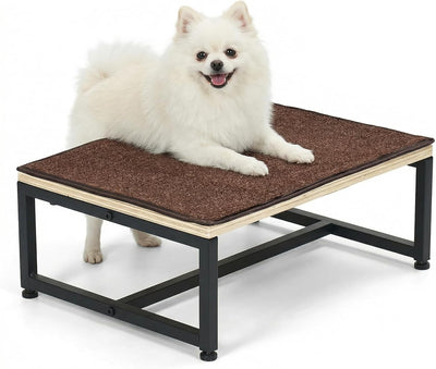 Taburete perros metal escalón madera 6pulg antideslizante