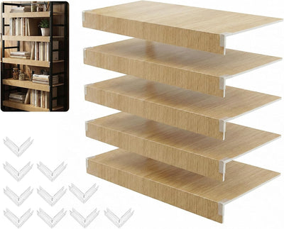 5 fundas estante alambre PVC con aspecto madera resistente