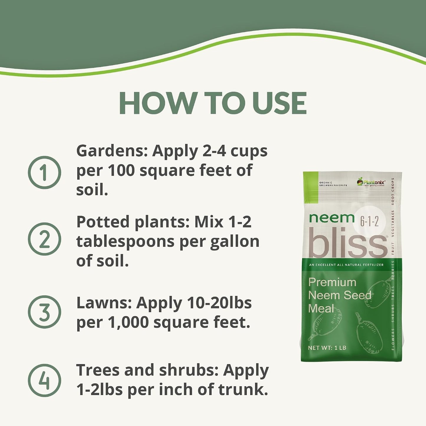 Harina semillas neem fertilizante jardín 100% natural