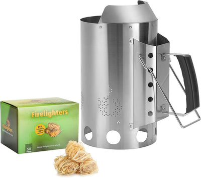 Iniciador chimenea acero inox 50 arrancadores carbón