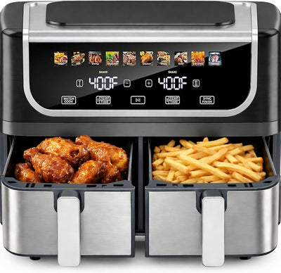 Freidora aire doble cesta 9.5qt 1700W digital 10en1 negro