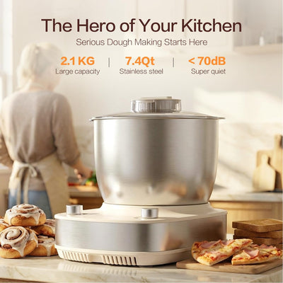 Amasadora eléctrica 7.4qt con temporizador para pan pizza pasta