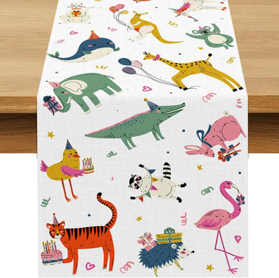 Decoraciones de cumpleaños de animales para fiestas, camino de mesa, safari y selva