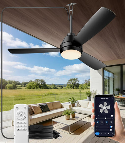 Ventilador techo exterior 42pulg luz LED enchufable reversible