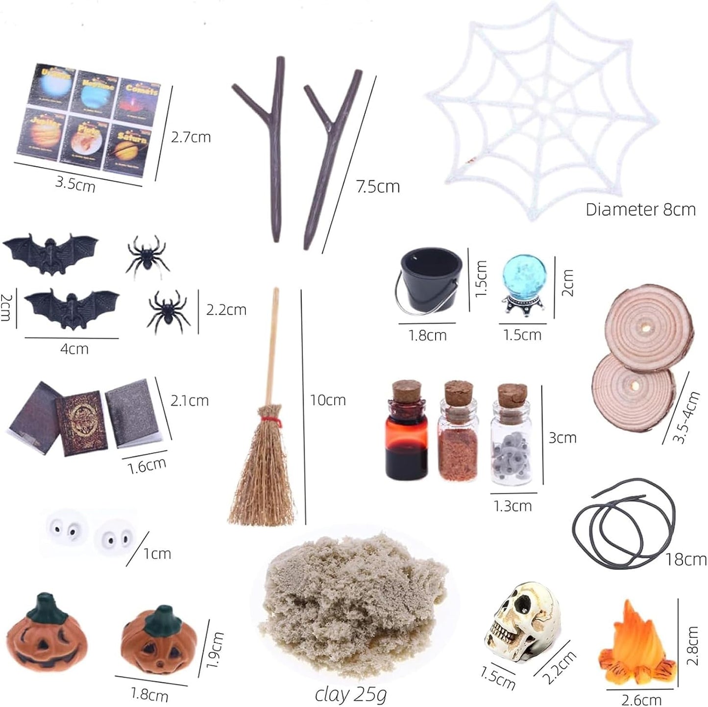 Casa muñecas Halloween accesorios jardín mini 26 pzas