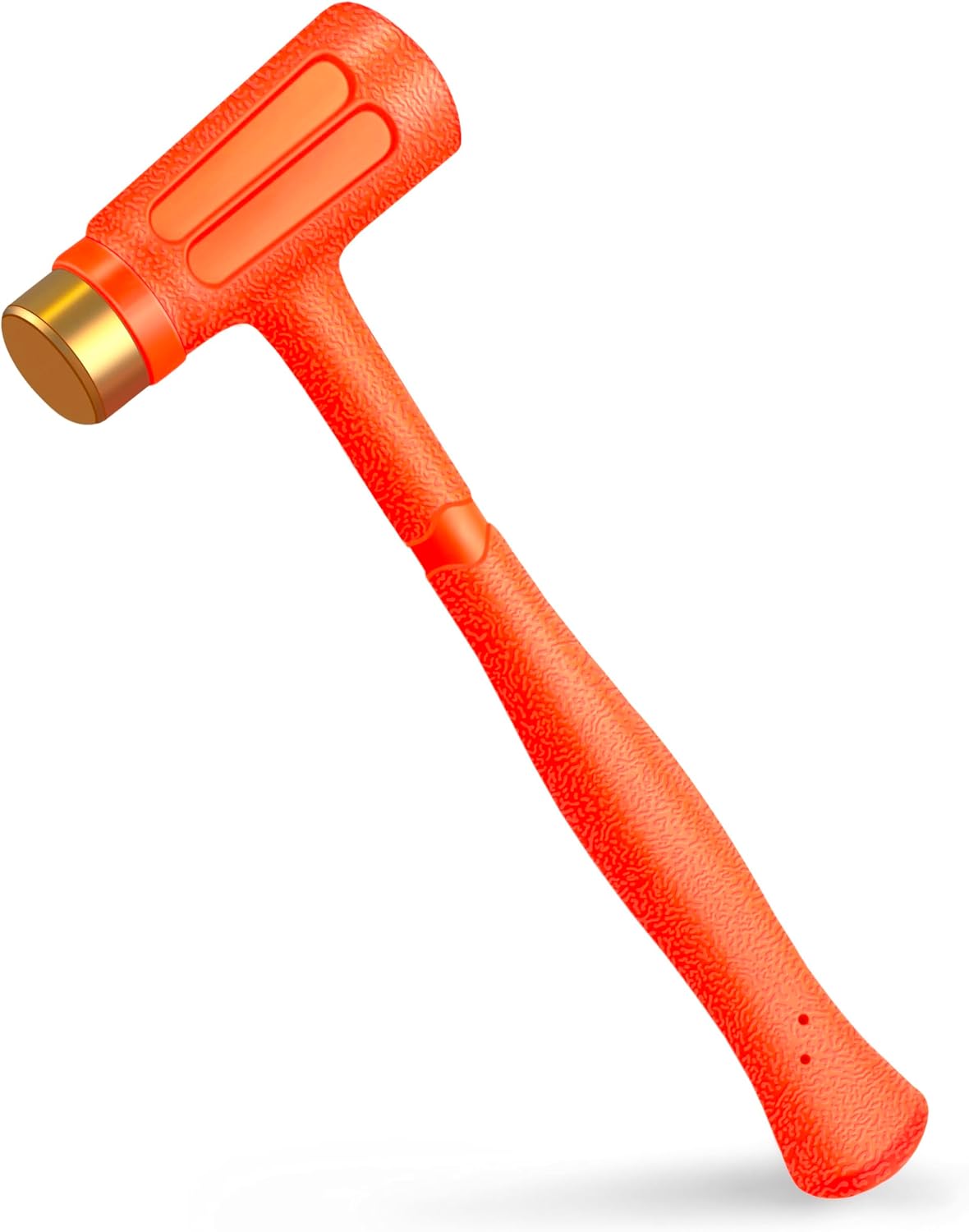 Martillo muerto 24oz latón tapa naranja resistente
