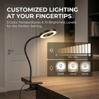 Luz USB cabecera con clip 30 modos aluminio