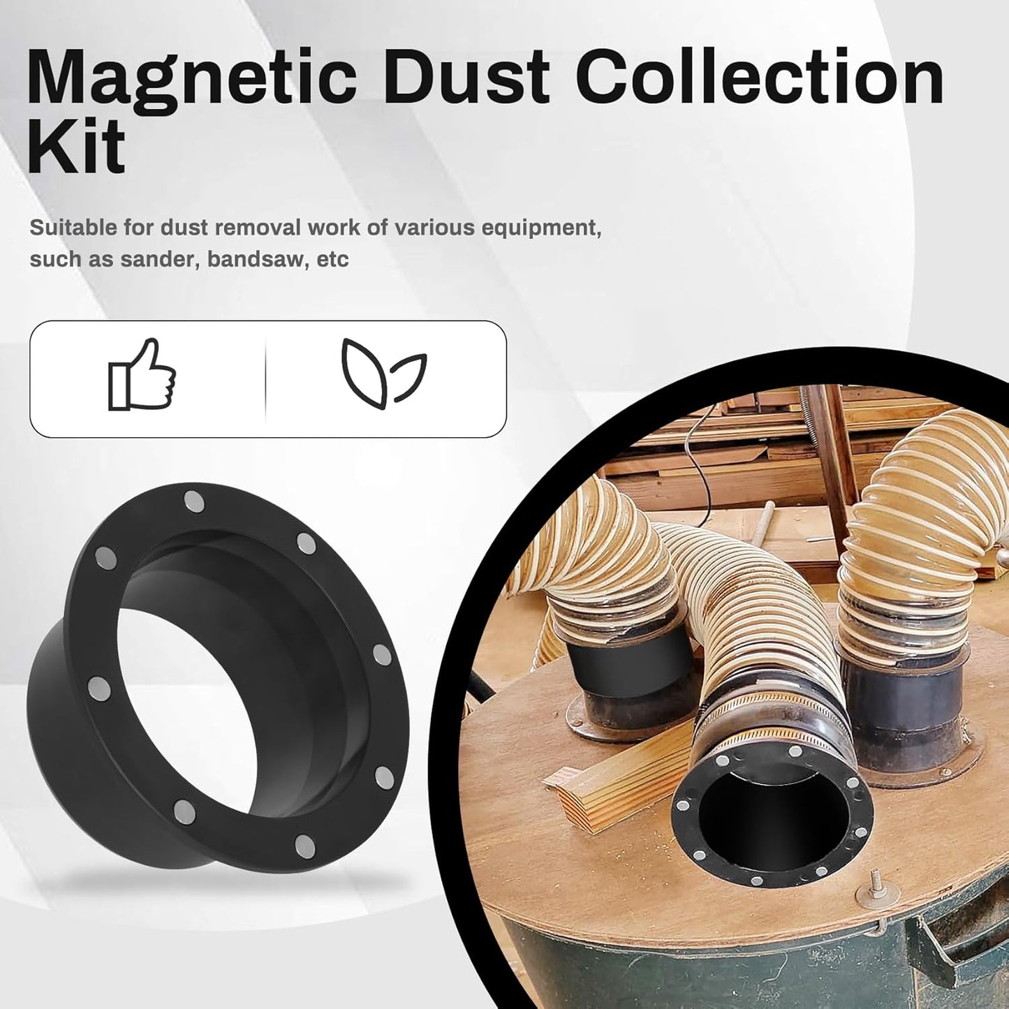 Accesorios magnéticos recolección polvo 4pulg set 3