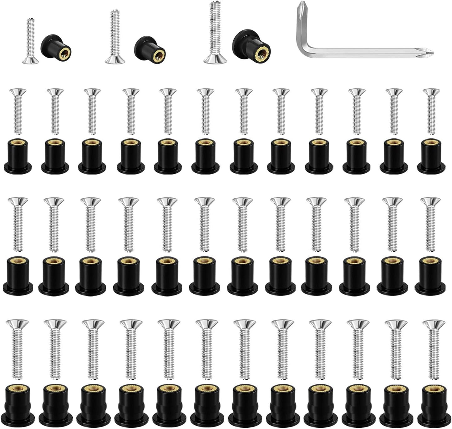 73 Tuercas Neopreno M4-M6 Acero Inox Pernos Cobre Kayak Universal