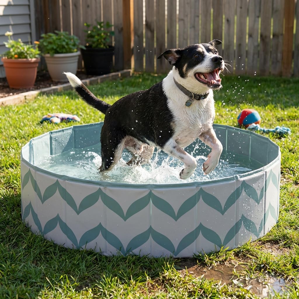 Piscina plegable para perros grandes PVC resistente antideslizante