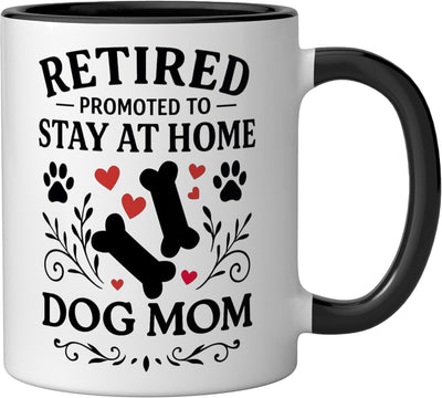 Taza cerámica para mamá de perros en negro y blanco