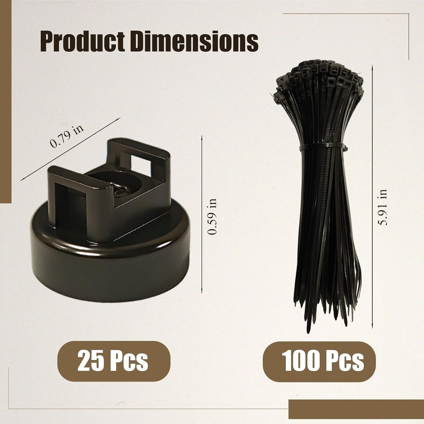Set 25 imanes + 100 bridas cable magnéticas multiusos