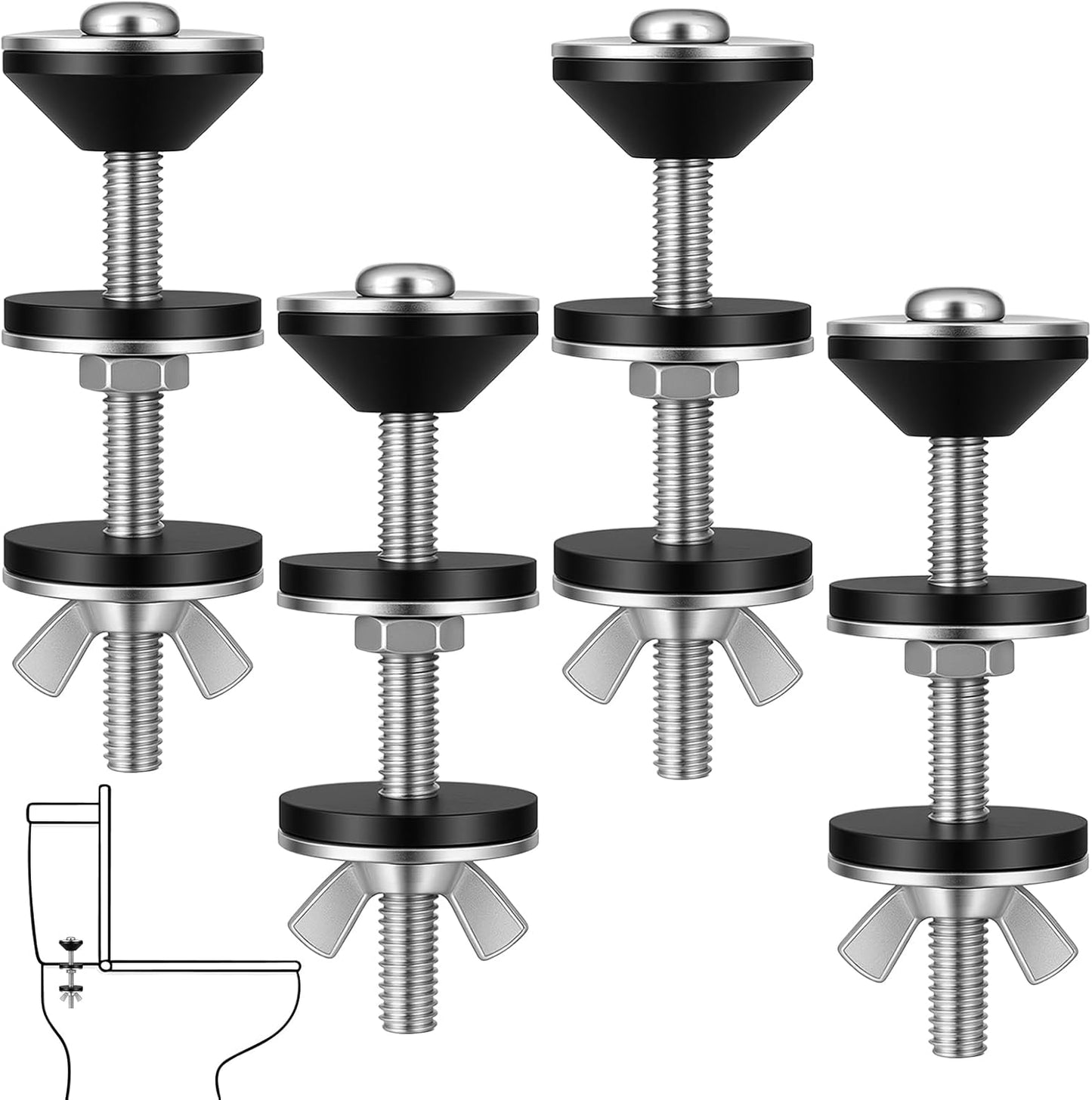 Kit repuesto pernos tanque inodoro 2.75x0.23pulg