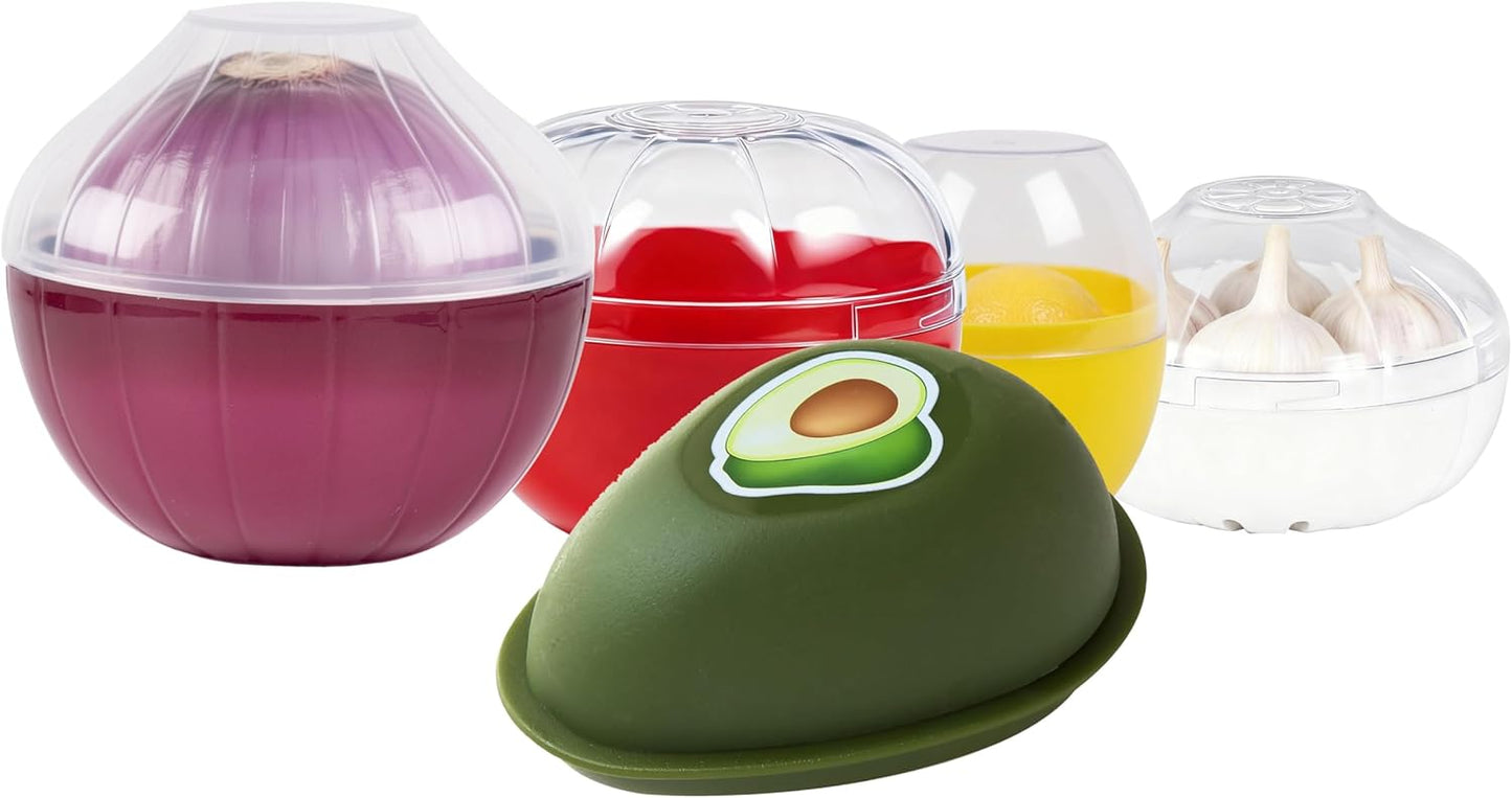 Contenedor reutilizable para cebolla, tomate y limón juego de 5