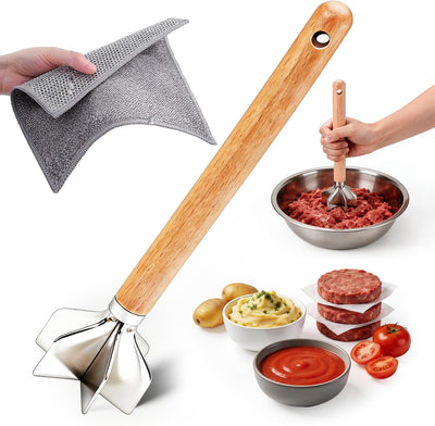 Picador de carne de acero inoxidable con 6 cuchillas curvas