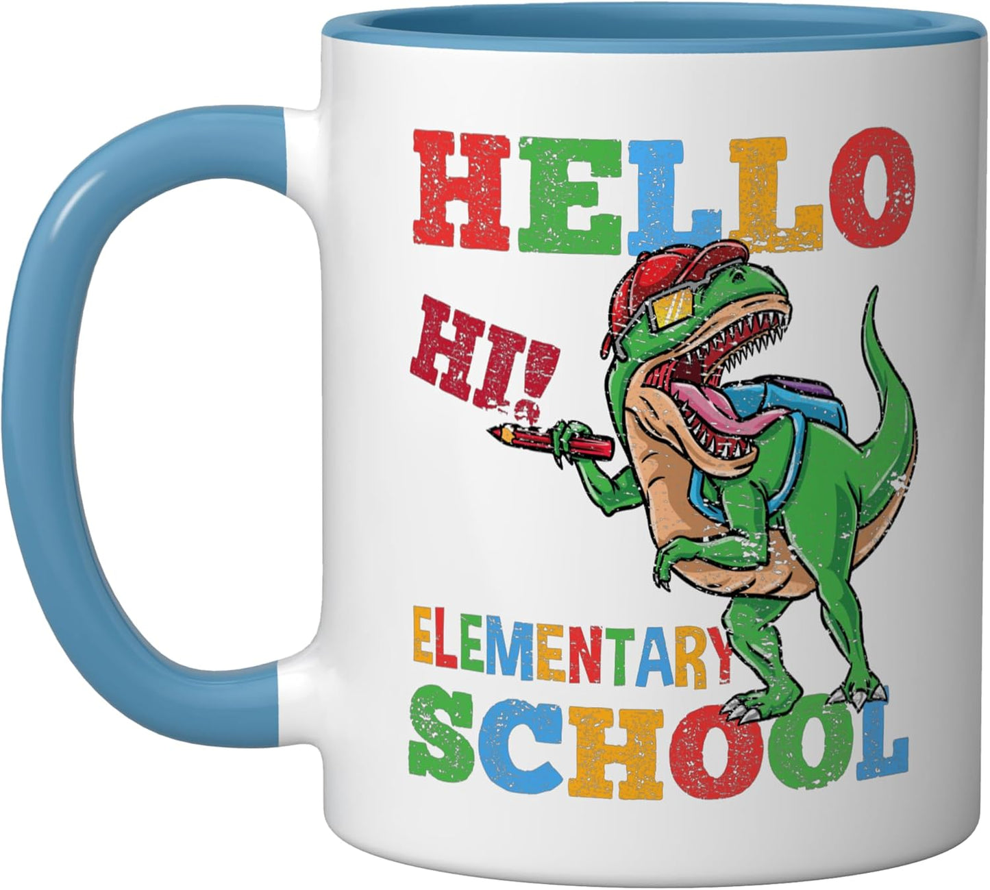 Taza Cerámica T-Rex para Niños Azul Blanco