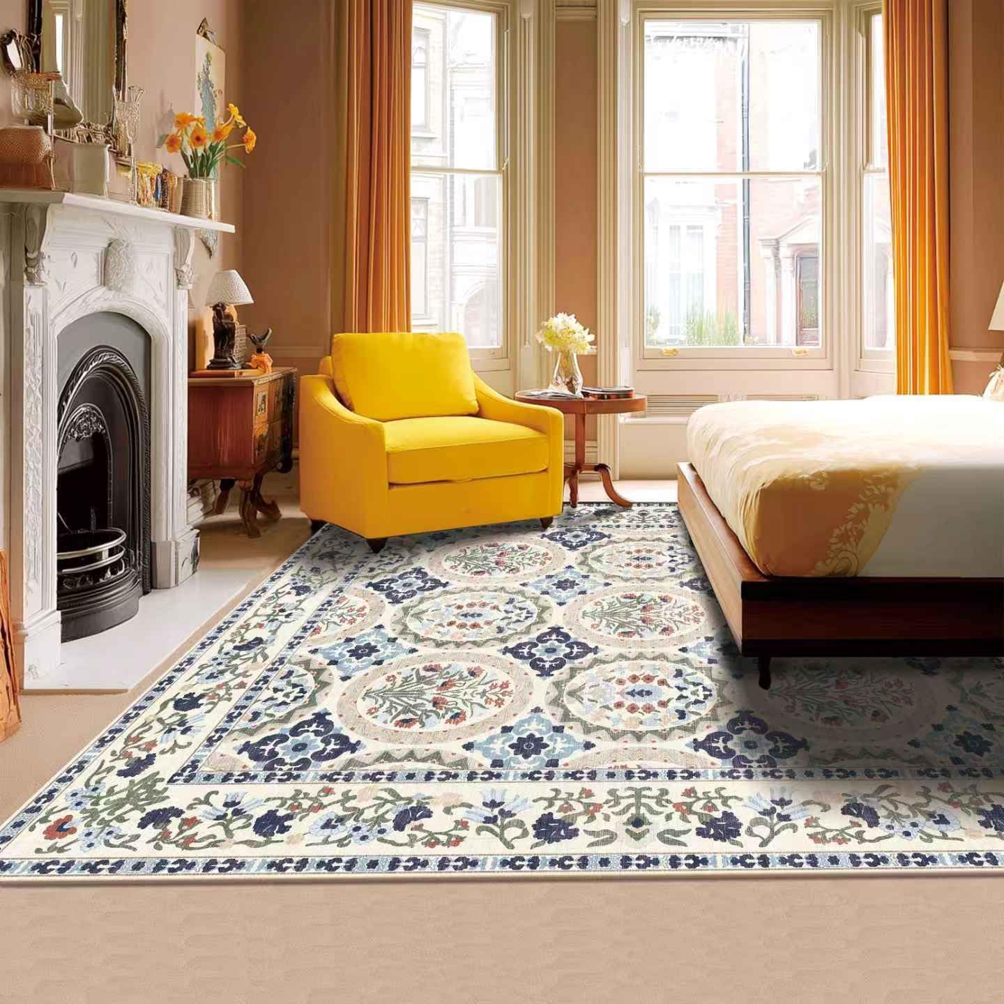 Alfombras 8x10 lavables beige para sala y dormitorio