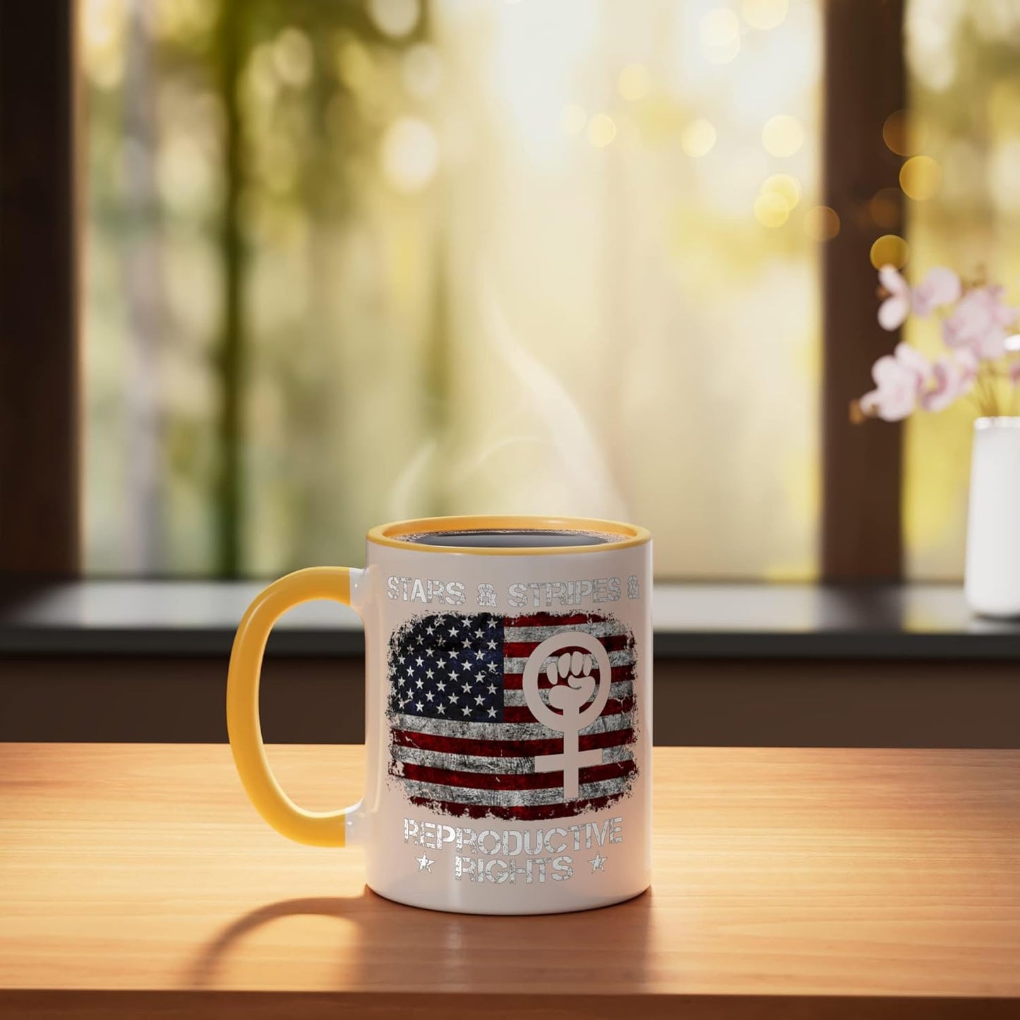 Taza Cerámica 4 de Julio Amarillo/Blanco