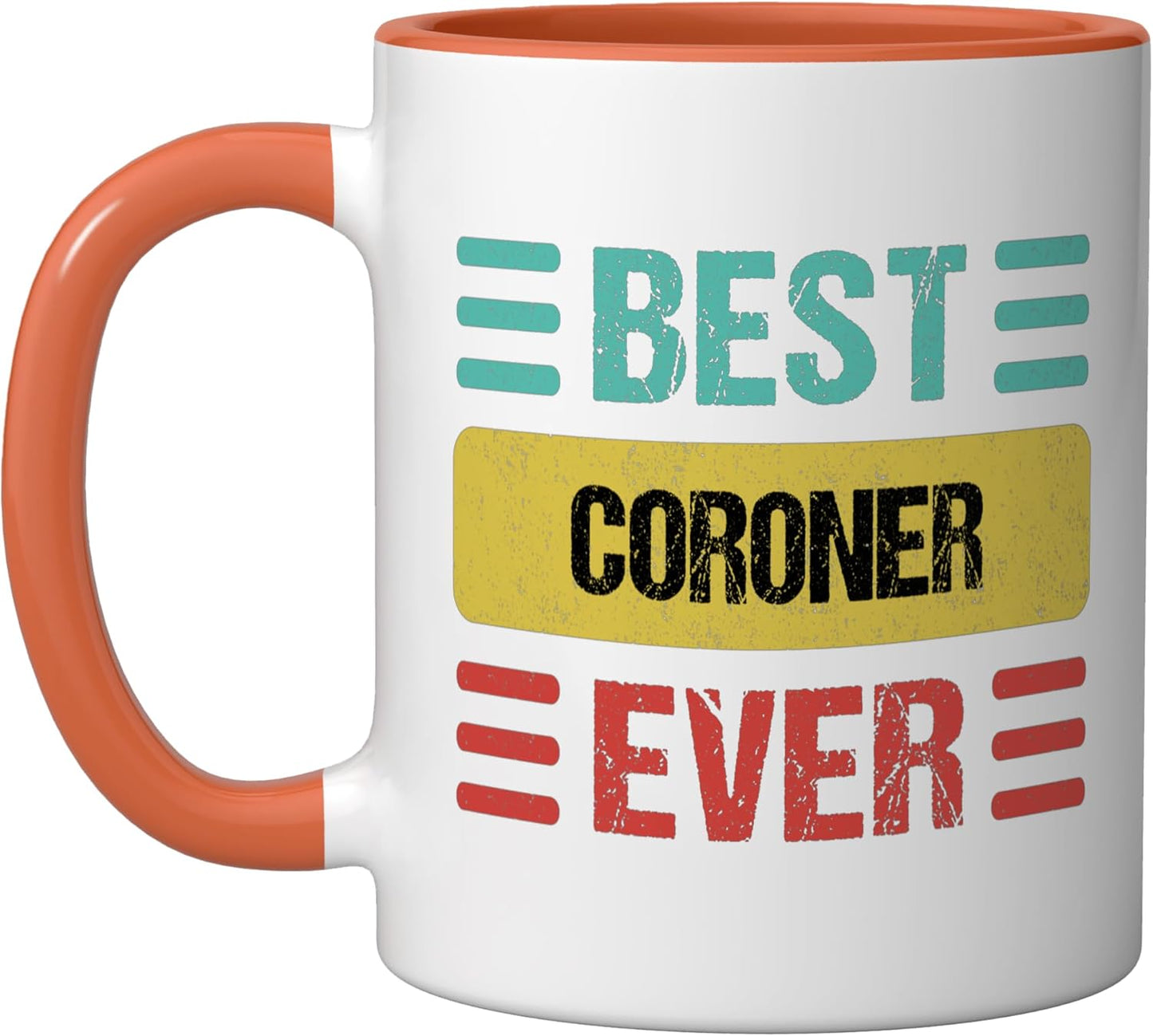 Taza cerámica color naranja y blanco