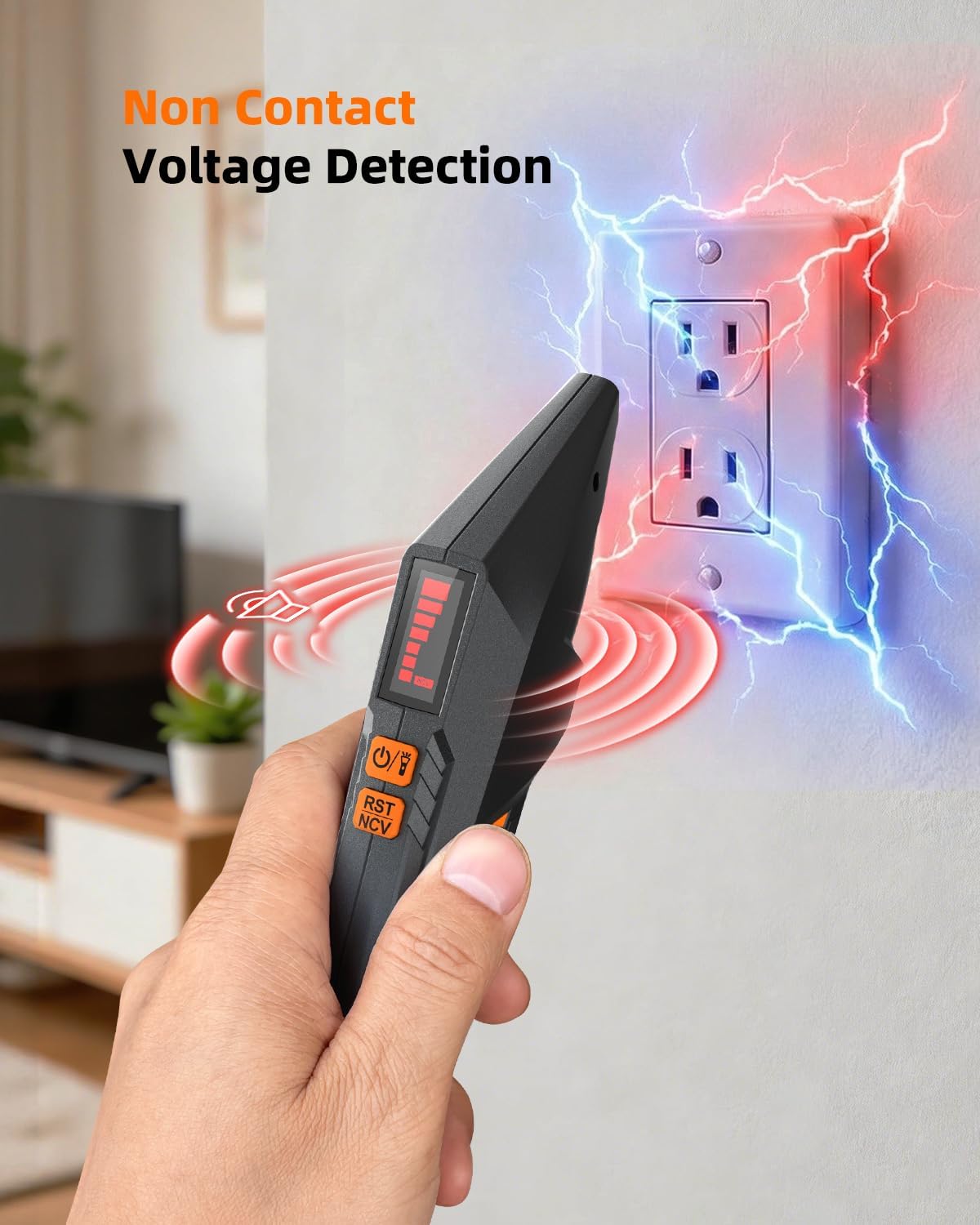 Detector circuitos pantalla digital NCV seguridad eléctrica