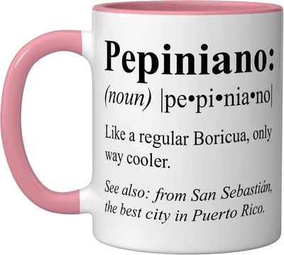 Taza Cerámica San Sebastián Boricua Rosa/Blanca