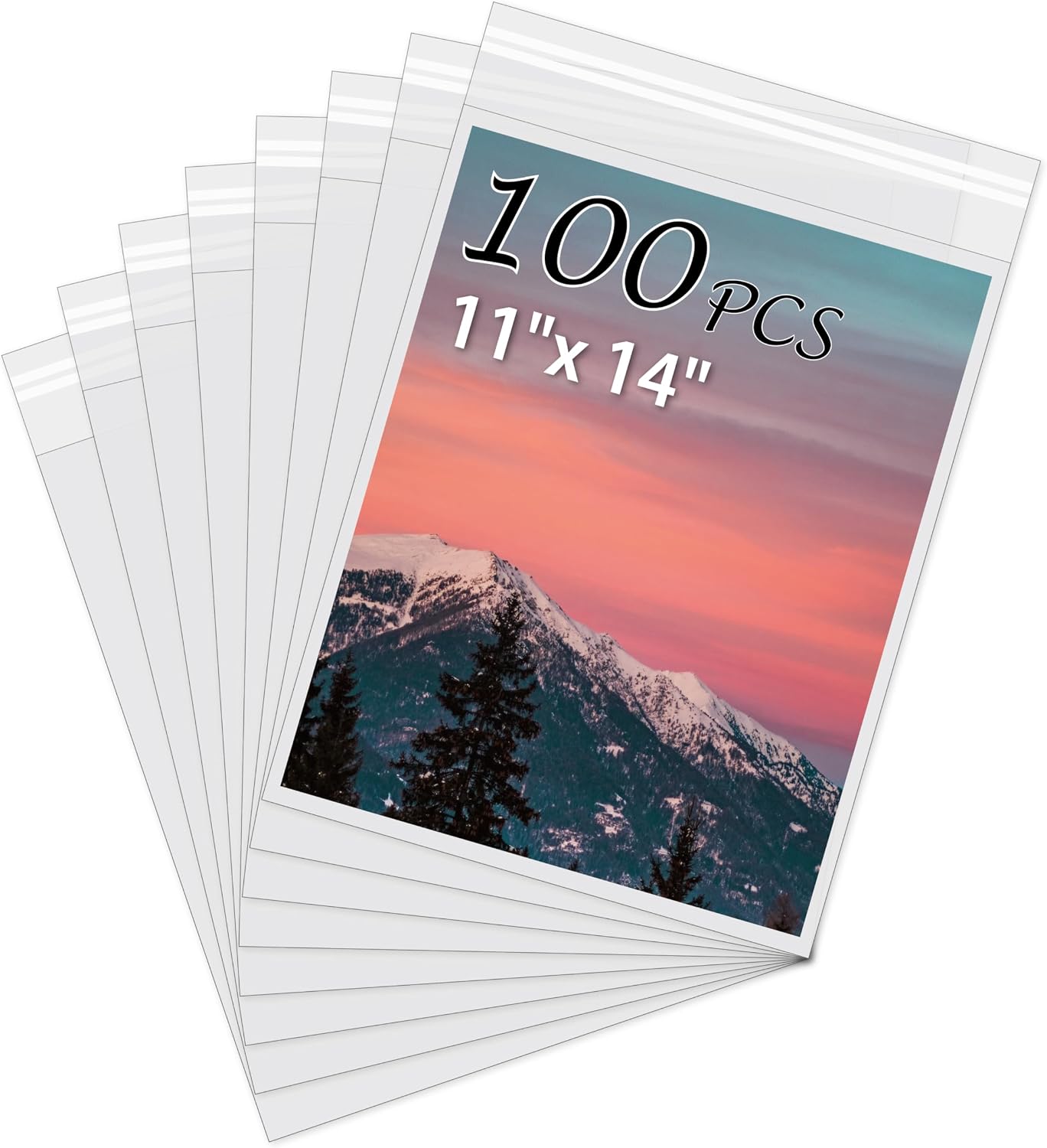Fundas fotos sin ácido 100 bolsas 11x14 transparentes