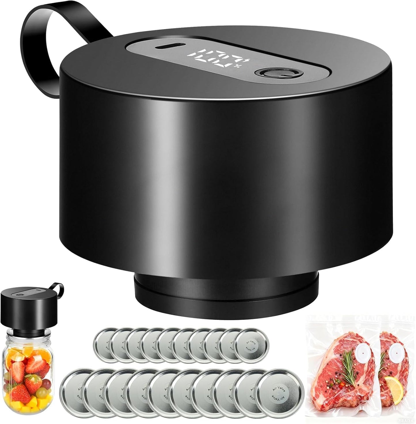 Kit sellado al vacío eléctrico para tarros Mason y bolsas inalámbrico