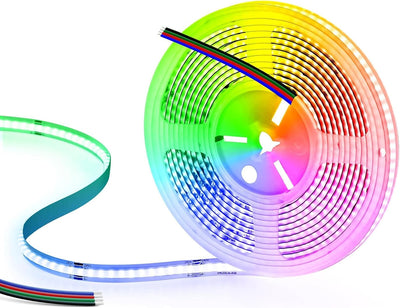Tira LED RGB COB 16.4pies ángulo 180° 24V para dormitorio y fiestas