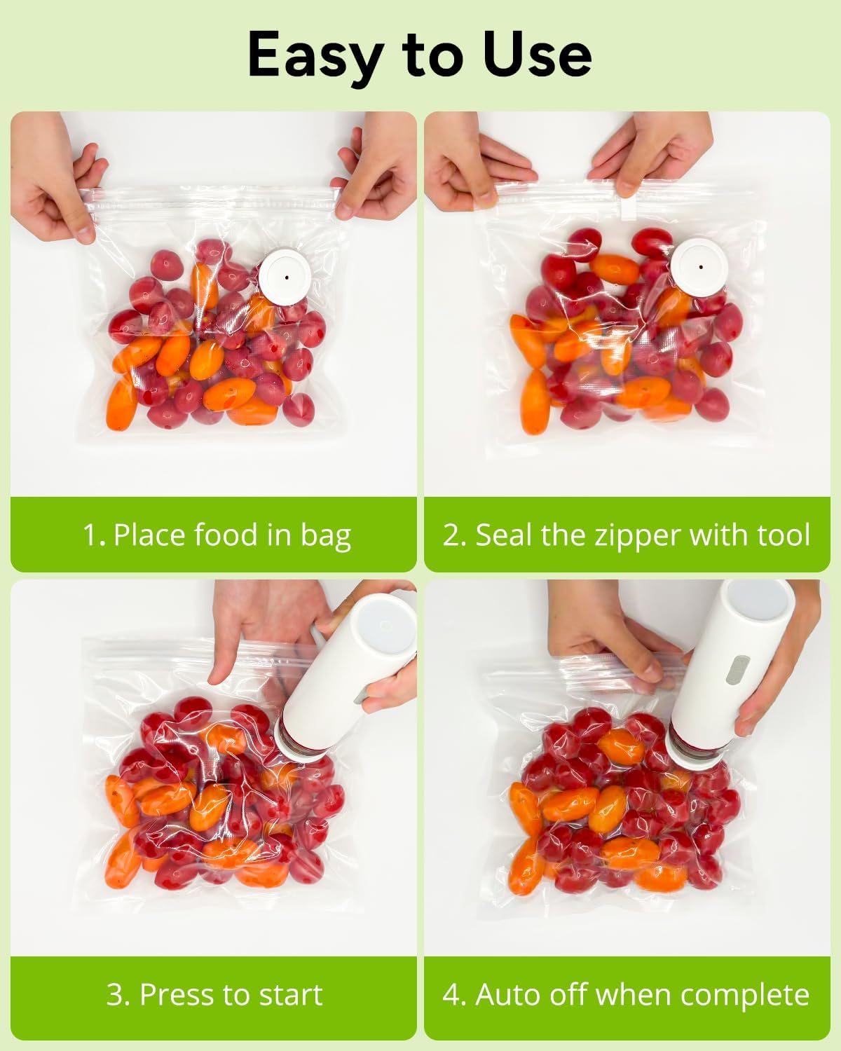 Sellador al vacío mini recargable para comida cocina hogar